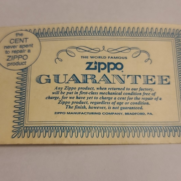 Zippo Guarantee Card The Penny Never Spent - Picture 3 of 8